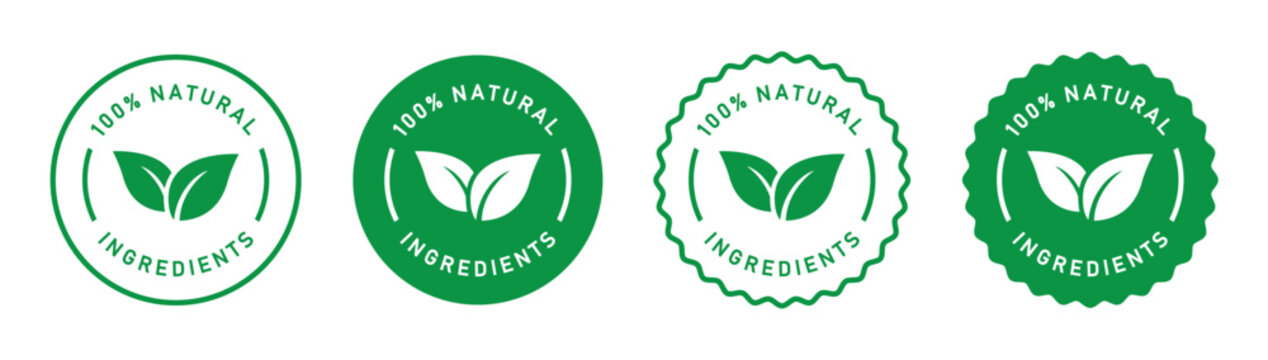 Natural label set icon, vector illustration