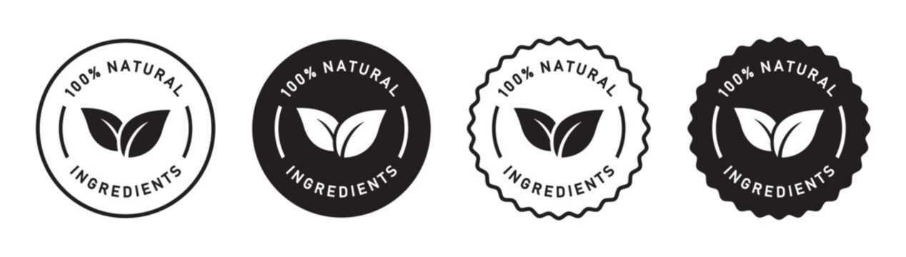 Natural label set icon, vector illustration