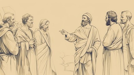 Fototapeta premium John 1: Word, John the Baptist, First Disciples, Jesus as Lamb, Beige Background, Copyspace