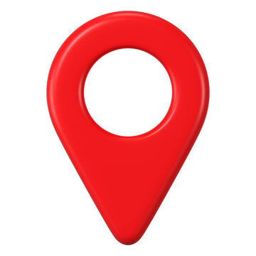 3D location pin png sticker, map symbol on transparent background