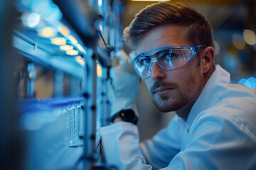 Fototapeta premium Industrial worker, production manager in heavy manufacturing, machine technician