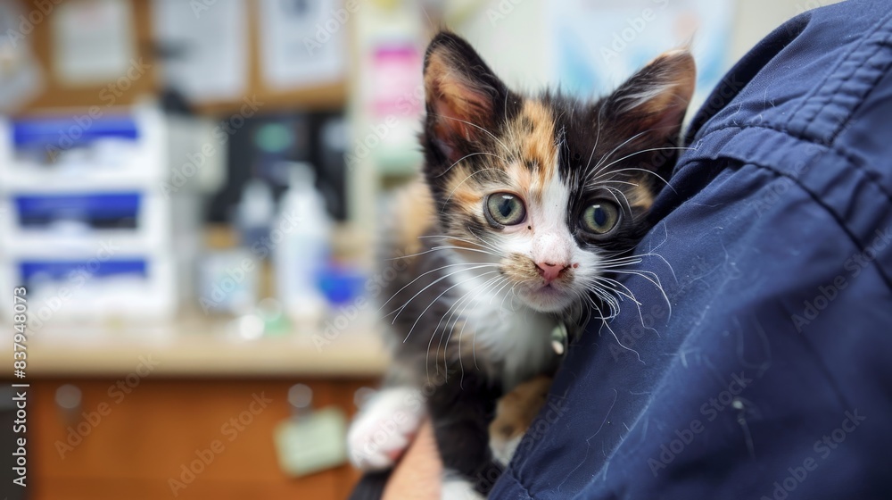 Canvas Prints the calico kitten at clinic