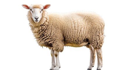 Isolated sheep for mubarak holiday on white background - festive eid al-adha symbolic animal representation