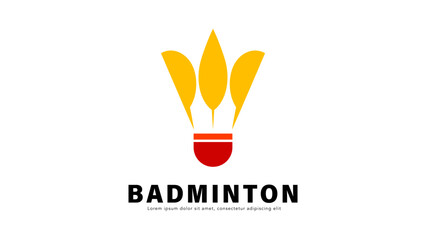 Badminton logo design, icon logo.Badminton sport logo template vector,  Sport club logo concept, illustration Vector EPS 10