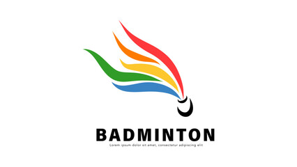Badminton logo design, icon logo.Badminton sport logo template vector,  Sport club logo concept, illustration Vector EPS 10