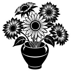 sunflower silhouette vector illustration svg file