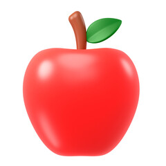 Apple icon  png sticker, 3D rendering illustration, transparent background