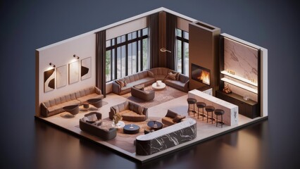 Vogue Living Featured 3d living room Space Design