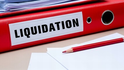 Liquidation Red Folder on Desk
