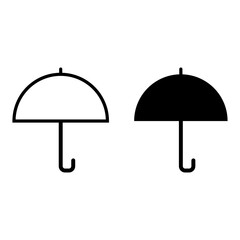 two umbrella icon in flat style isolated on white background