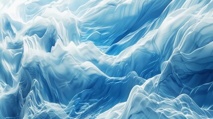 Tranquil Blue and White Wave Abstract Background
