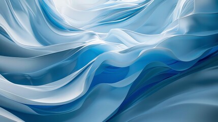 Tranquil Blue and White Wave Abstract Background