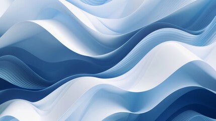 Obraz premium Tranquil Blue and White Wave Abstract Background