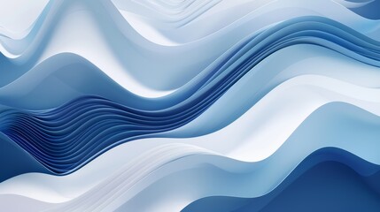Fototapeta premium Tranquil Blue and White Wave Abstract Background