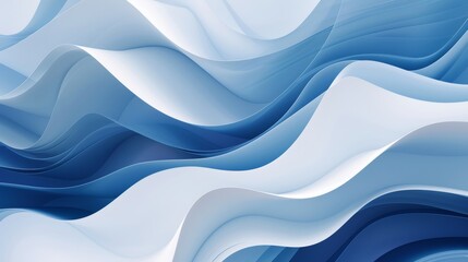 Obraz premium Tranquil Blue and White Wave Abstract Background