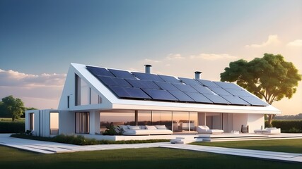solar panels on a roof