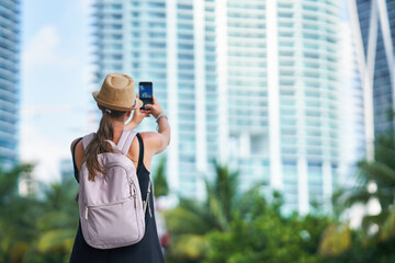 Photo of woman in Miami sightseeing a city