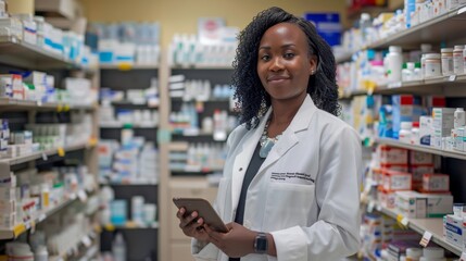 The female pharmacist in pharmacy