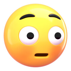 Fototapeta premium PNG 3D flushed face emoticon sticker, transparent background