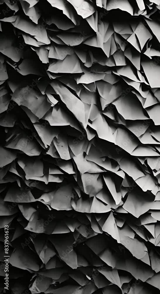 Poster vertical black crumbled paper background texture black crumpled paper texture stop motion seamless l