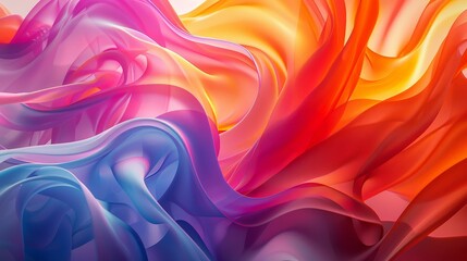 Obraz premium Abstract photo of brightly colored fabric swirling in the wind