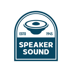 speaker sound system logo design with creative concept premium vector