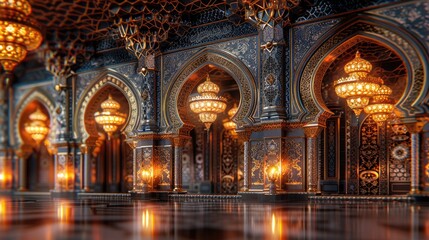 Obraz premium Islamic background for Ramadan. Islamic backdrop illustration. Generative AI 