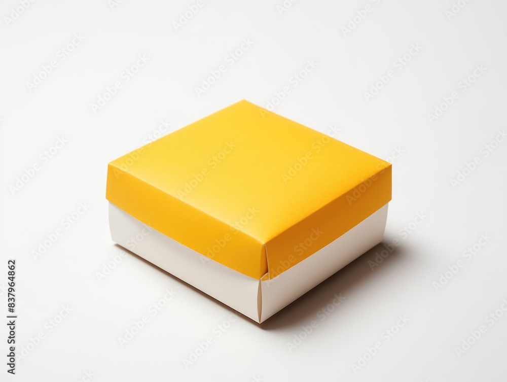 Aufkleber a yellow box with a white border sits on a white background. the box is empty and has a simple desig