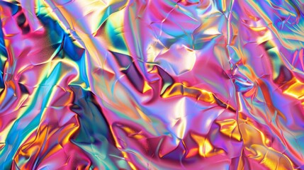Vibrant Hues, Charming Iridescent Rainbow Foil Texture Background