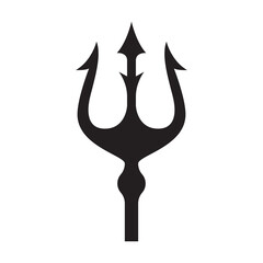 Trident icon vector illustration isolated on white background.