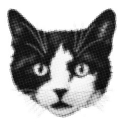 PNG Cat halftone design, transparent background
