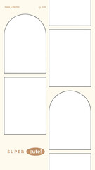 PNG cute beige photo collage