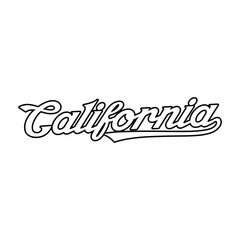 Vector California text typography design for tshirt hoodie baseball cap jacket and other uses vector