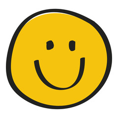 PNG Happy emoticon hand drawn doodle, transparent background