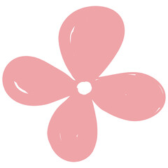 PNG Flower hand drawn doodle, transparent background