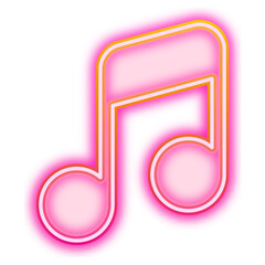Pink music note png neon gradient icon, transparent background