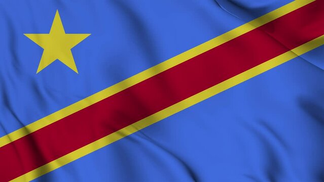 Congo Democratic Republic flag animation for background in 4k. Happy independence day national flag waving. Patriotism symbol. Flag motion graphics. Flag moving - Powered by Adobe