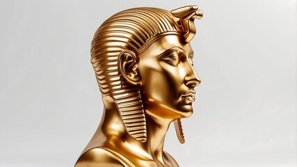 Ancient Egyptian deity statue in gold, showcasing religious art and spirituality