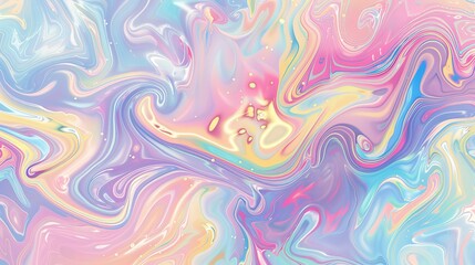 Enchanting Pastel Unicorn Marble, Soft Holographic Background