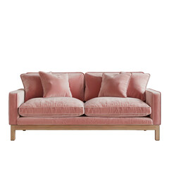 Fototapeta premium PNG Modern lounge sofa pink color mid century living room furniture