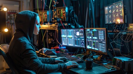 The masked computer hacker