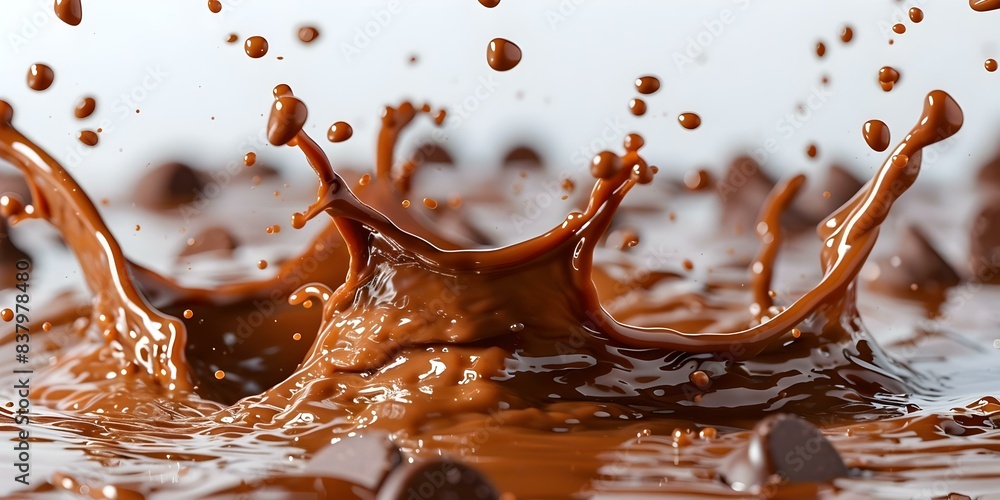 Aufkleber creating a chocolate splash on a white background using technology. concept chocolate splash, white 