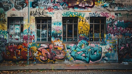 Fototapeta premium graffiti wall abstract background, idea for artistic pop art background backdrop