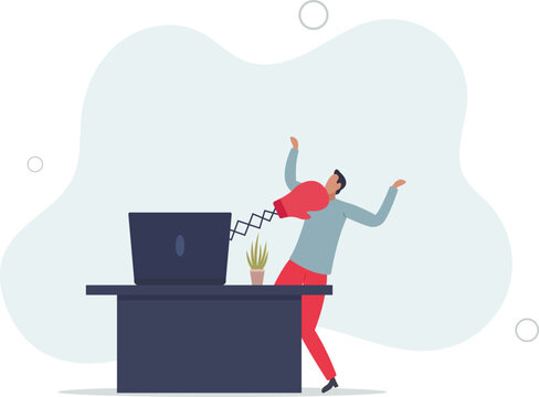 Cyber bullying, online harassment using social media to threatened people, violent using electronic means.flat vector illustration.