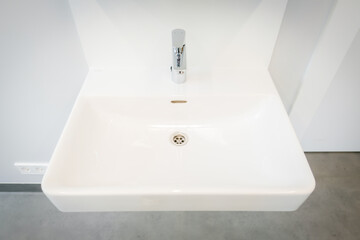 Modern, white, clean ceramic bathroom sink