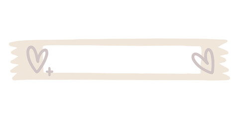 Page marker png, beige frame, stationery collage element, transparent background