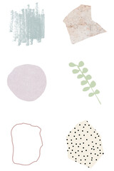 Leaf and abstract badge set transparent png