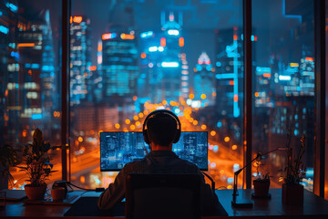 Overseas assignments and remote collaboration with Illustrate workers on overseas assignments collaborating remotely with their home teams, using digital tools and video conferencing, set against a