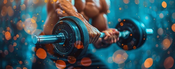 A man doing bicep curls with free weights