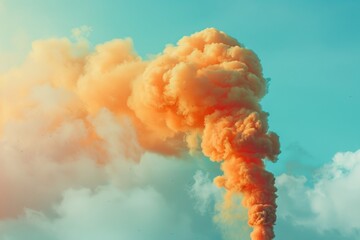 Conceptual image of toxic smoke being released into the environment, symbolizing harmful CO2 emissions and air pollution